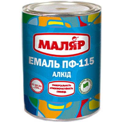 Емаль Маляр ПФ-115 чорна 0.8 кг