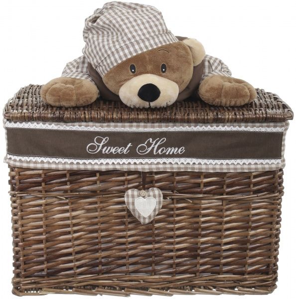 Корзина плетеная с текстилем Tony Bridge Basket детская 60х40х40 см JMA16-10TK-1 