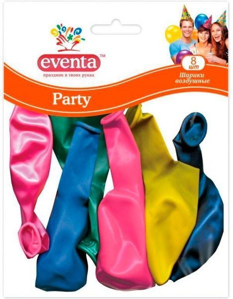 Шарики воздушные Eventa круглые 30 см 8 шт. разноцветный