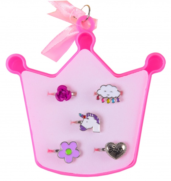 Набор детских колечек Корона 5 шт./уп. KB2123 (ассортимент)