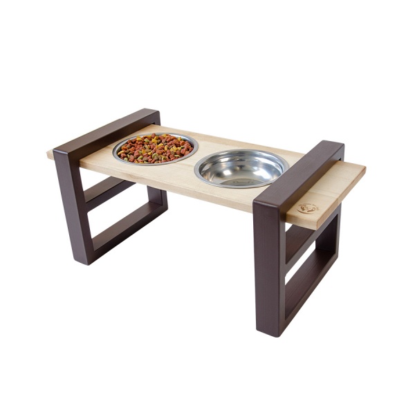 Миска двойная 10 центів для Джека №1 M/L 2х600 мл коричневая