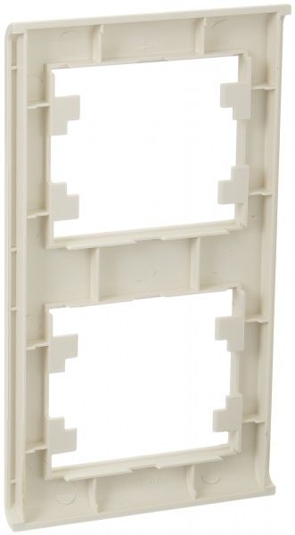 Рамка двухместная Makel Manolya вертикальная слоновая кость