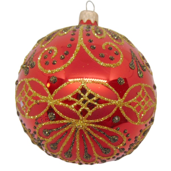 Шар новогодний d100 орнамент 1 19616-5/4451 