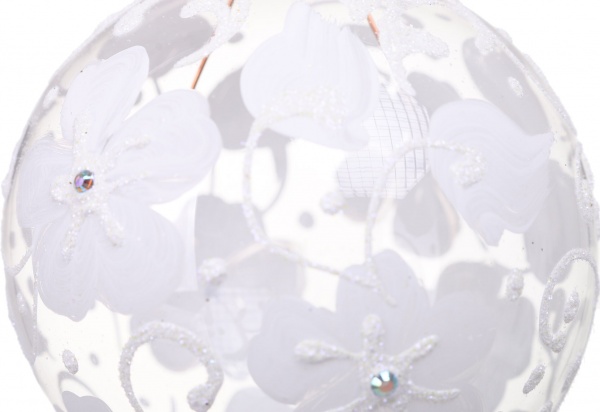 Шар новогодний цветочная серия d 80 мм в ассортименте