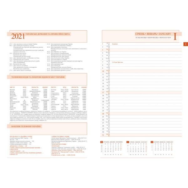 Щоденник А5 City 2021 cинiй Leo Planner