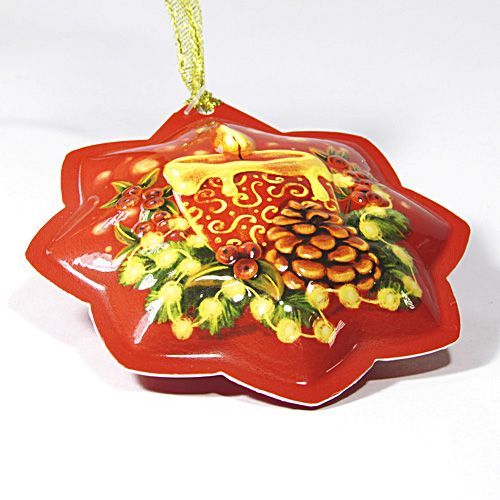 Ялинкова іграшка зірочка Свічка 9 см 