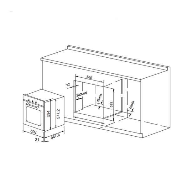 Духовой шкаф электрический Pyramida F 44 BL (70)/R