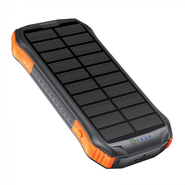 Універсальна мобільна батарея Promate SolarTank-10PDQi 10000 mAh black (solartank-10pdqi.black) із сонячною панеллю 