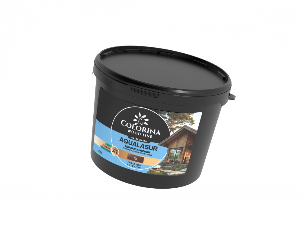 Антисептик COLORINA Aqualasur графит глянец 0,75 л