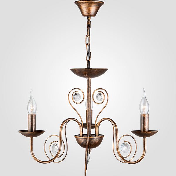 Люстра подвесная Strotskis Tomas 3x60 Вт E14 черный/золото 60018/3 