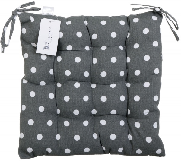 Подушка на стілець Дотс сіра 37х37см Luna