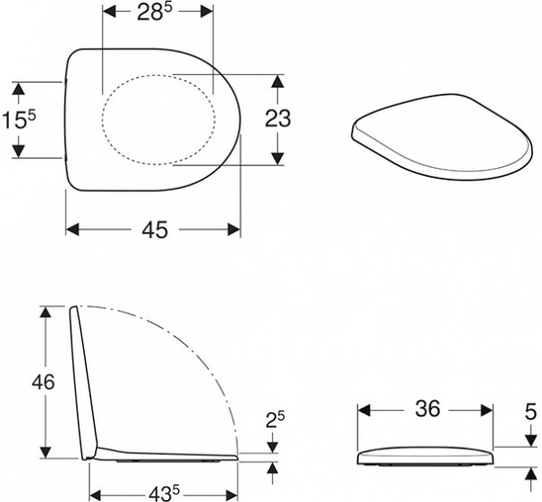 Сиденье для унитаза Geberit Selnova Square 500.334.01.1 Soft Close