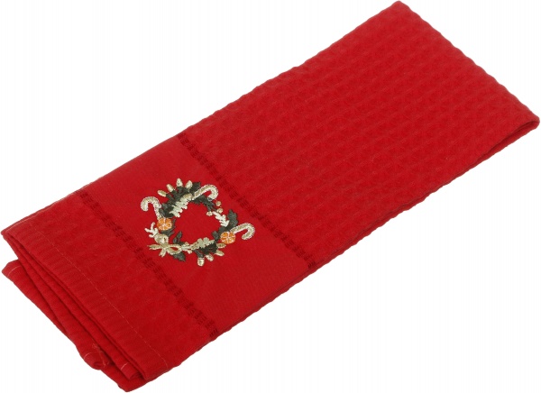 Набір рушників вафельних з вишивкою котик новорічний 2 шт. 40x60 см La Nuit різнокольоровий 