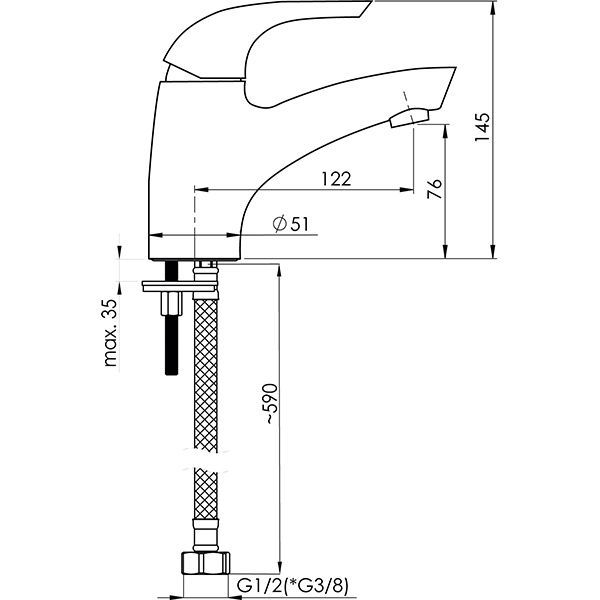 Змішувач для умивальника Rubineta Forte-18