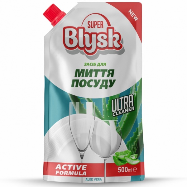 Средство для ручного мытья посуды SUPER Blysk Алоэ вера 0,522 кг