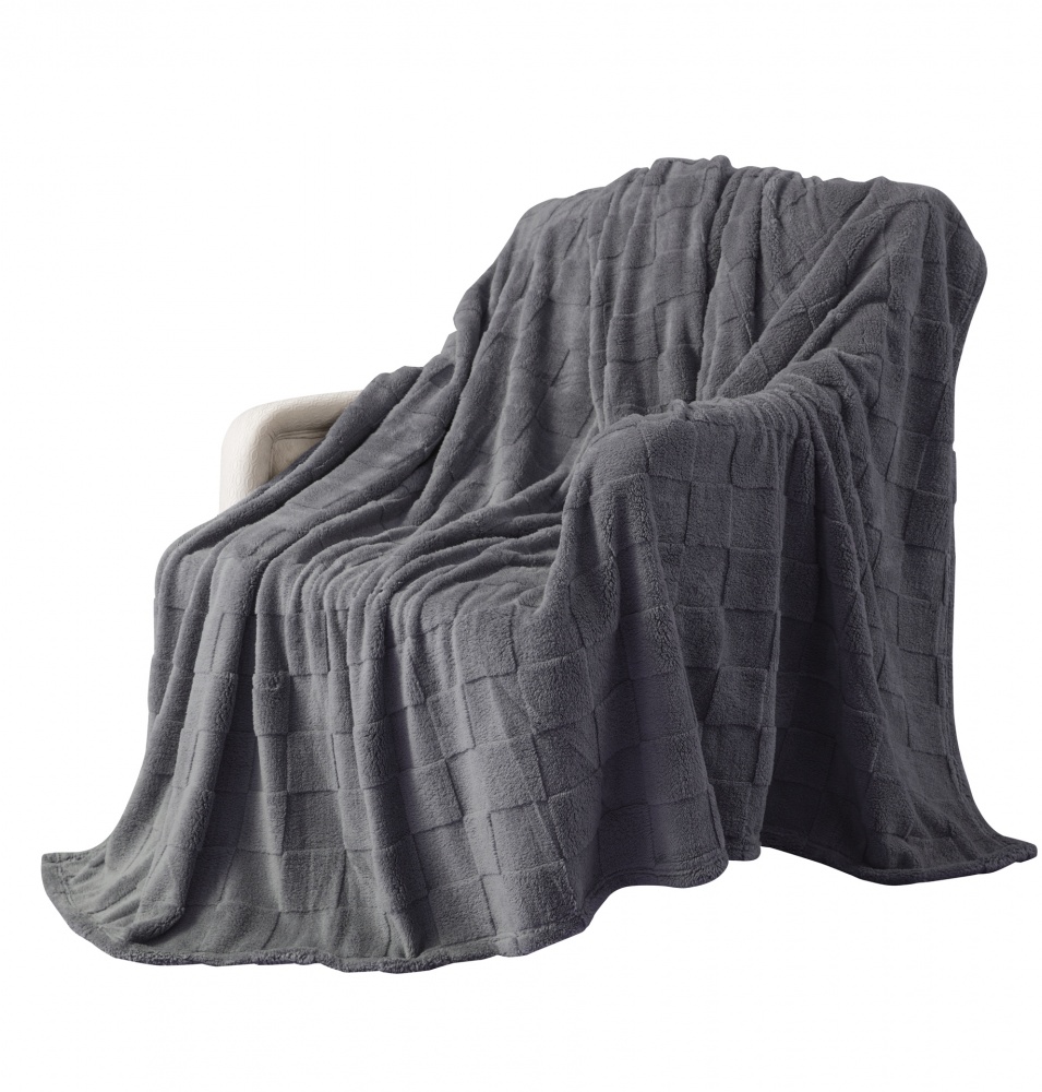 Плед Sherpa Jaсquard Rombo 200x220 см синій La Nuit