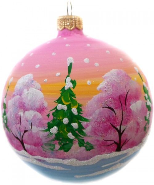 Шар стеклянный Зверьки 2 d100 К-410-100 розовый