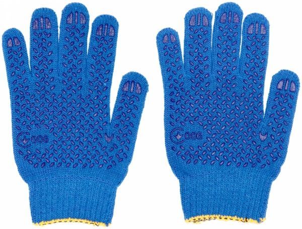 Перчатки MasterOK 3D MASTER-60TТВ трикотажные синие с покрытием ПВХ точка XL (10)