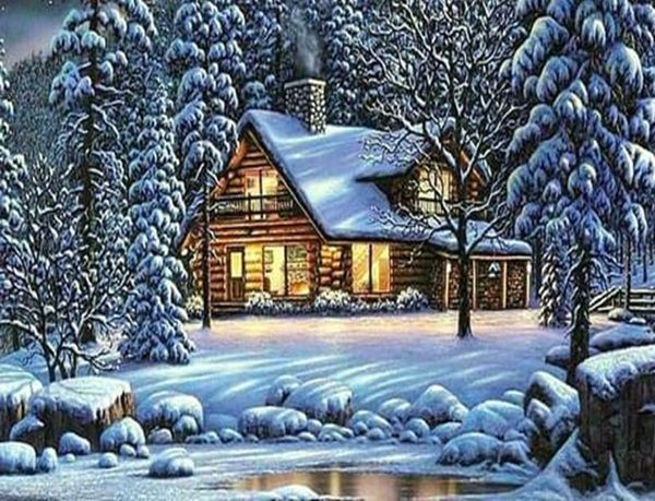 Набір для творчості зі стразами на підрамнику Напередодні свята 40x50 см Діамантові ручки 