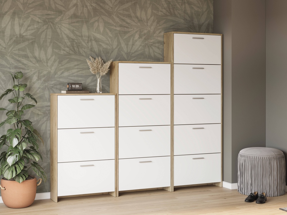 Тумба для взуття Світ Меблів 3Д Рене 690х1150х220 дуб артизан/ німфеа альба 220x1150 мм