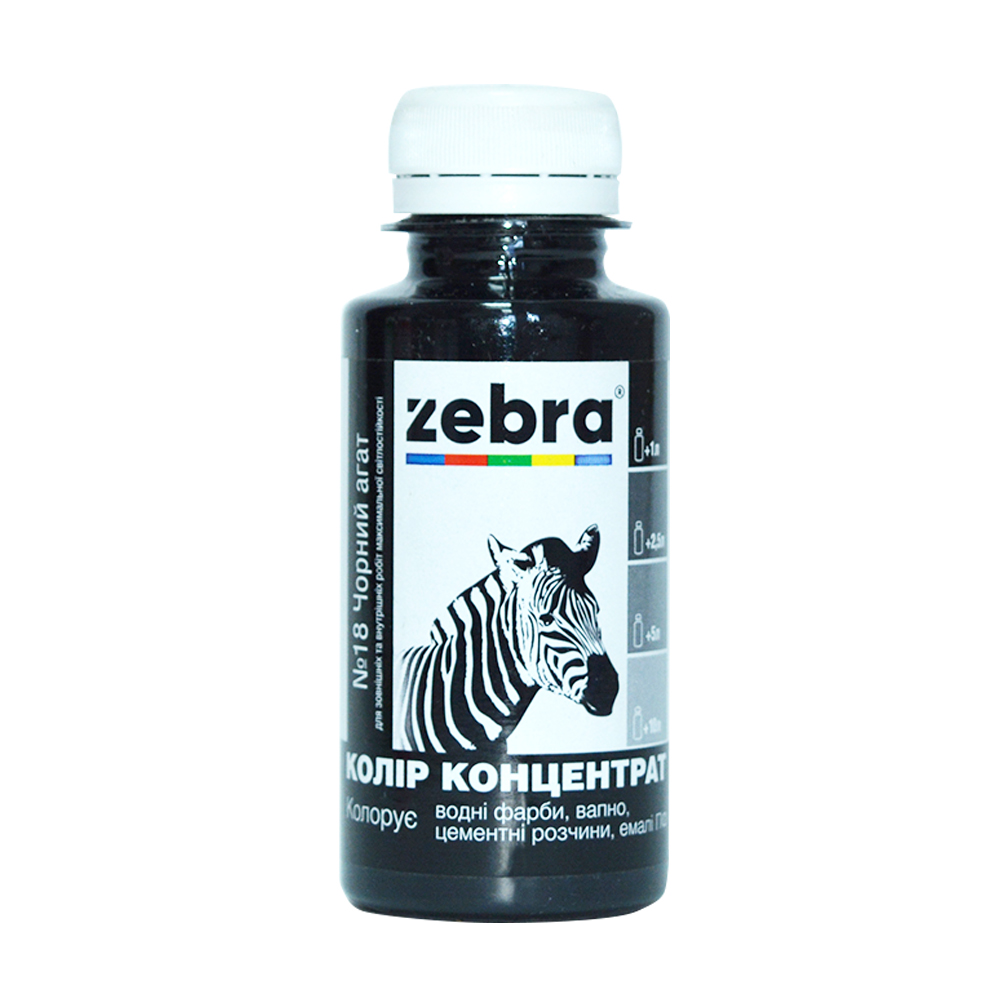 Колорант ZEBRA концентрат №18 черный агат 100 мл