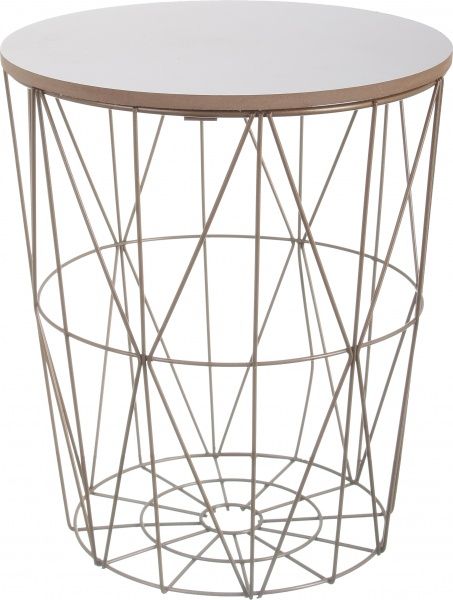 Стол-корзина Сканди 30х30х34 см белый с золотым 