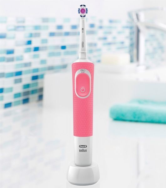 Електрична зубна щітка Oral-B Vitality D100 Pro White Pink