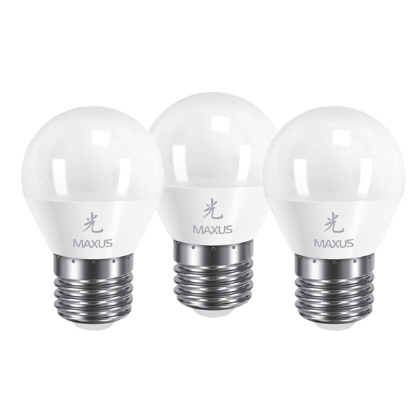 Лампа LED Maxus G45 F 5 Вт E27 3000 K тепле світло 3 шт
