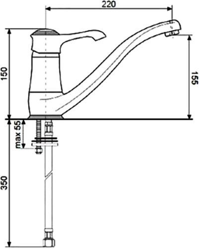 Змішувач для кухні Emmevi Rubinetterie Tiffany бронза
