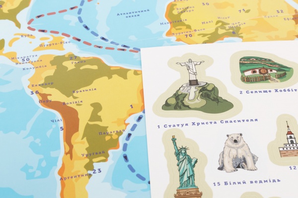 Игра настольная Умняшка с многоразовыми наклейками Интересный мир КП-006