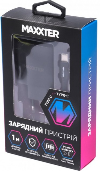 Сетевое зарядное устройство Maxxter WC-PD25W-CtC-01 