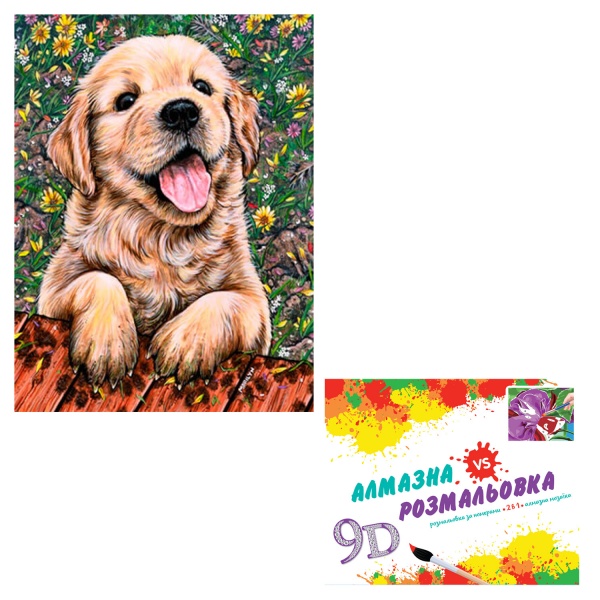 Картина за номерами 2 в 1 Алмазна мозаїка + розмальовка 40х50 см CY2323