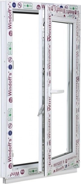 Окно поворотно-откидное Windoff's 58 800x1200 мм правое 