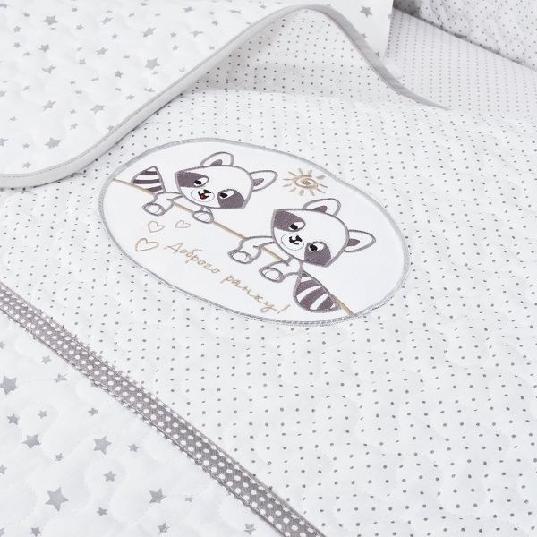 Ковдра-покривало IDEIA дитяче Кроха Єнот 105x130 см білий із сірими вставками 8000012877 