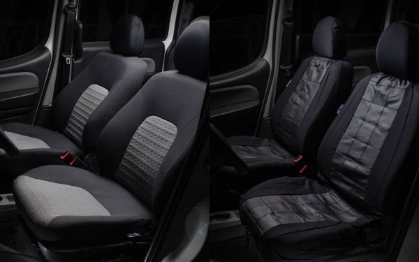 Чехлы на сиденья натуральная кожа 2 шт./уп. Kerdis черный