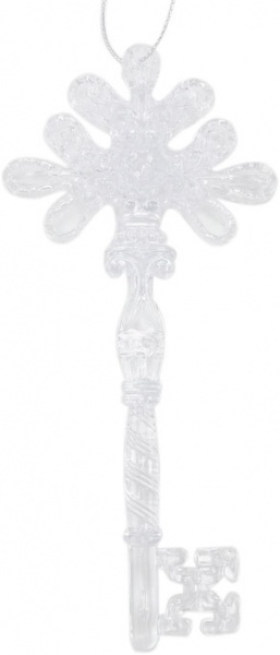 Подвеска пластиковая Ключ 15,5 см прозрачный SDK006T