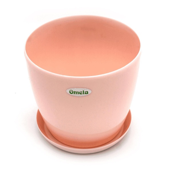 Горщик пластиковий Омела Глянець 1,4 літра круглий кремовий 