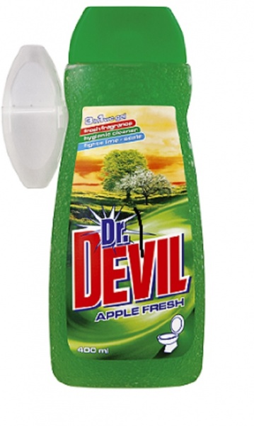 Туалетный блок Dr.Devil 3 в 1 WC-гель Яблочная свежесть 400 мл с корзинкой 8264 
