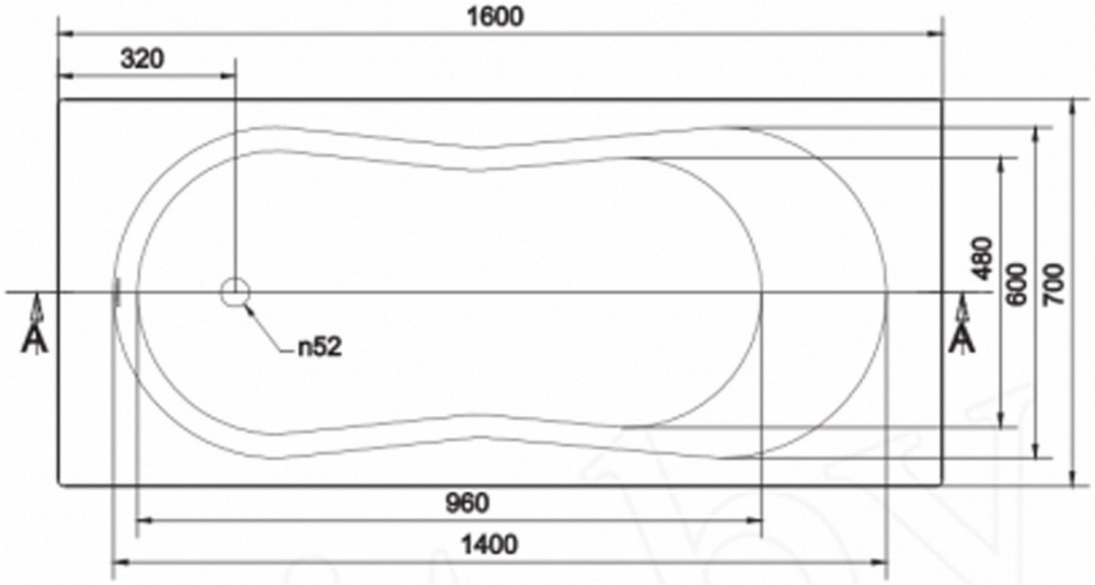Ванна акрилова Cersanit Nike 160х70 см з ніжками
