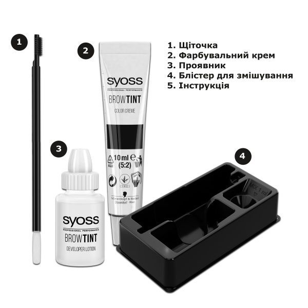 Фарба для брів і вій Syoss Brow Tint графітовий чорний 17 мл