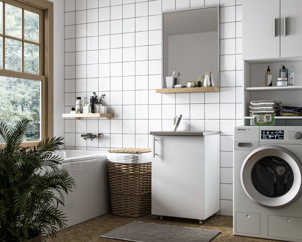 Тумба підлогова Грейд 50 см під умивальник Біла