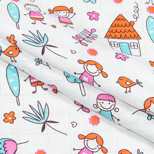 Пеленки Моя планета муслин 75x100 см белый с принтом К150 