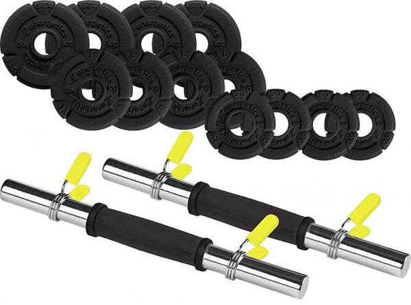 Набір гантелей Energetics 418724-050 Cast Iron Set 15 кг чорничний 