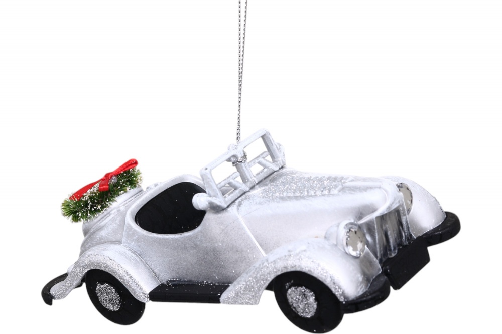 Подвеска пластиковая ретро авто с присыпкой 15 см в ассортименте F22560112S+G