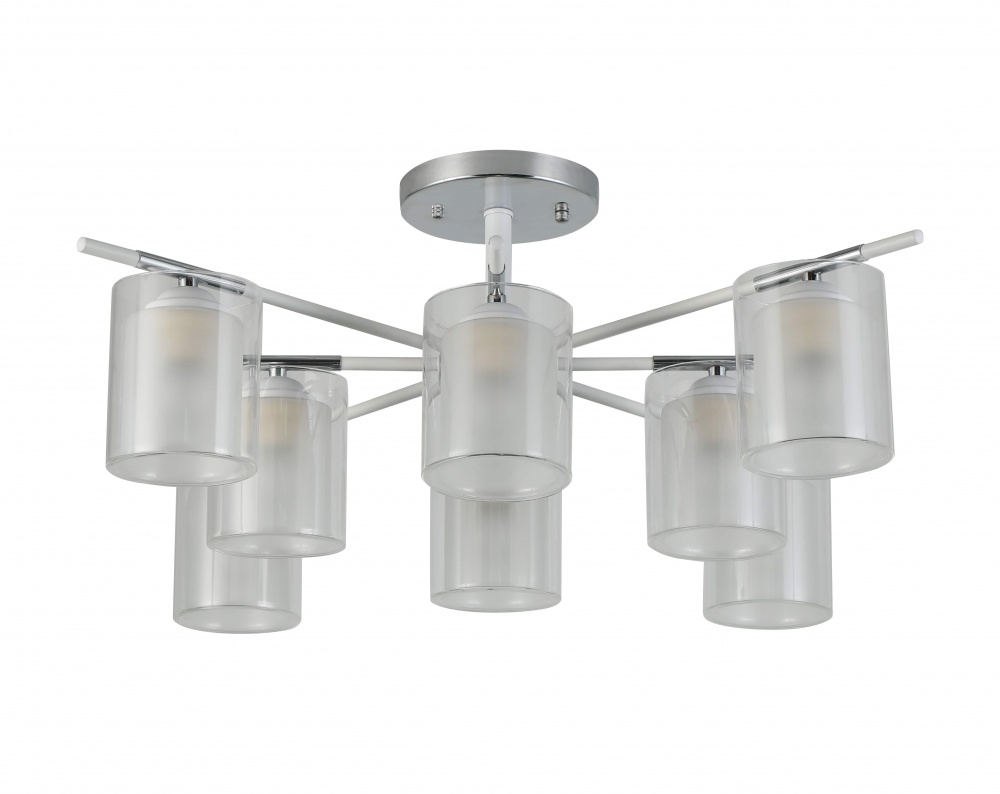 Люстра стельова Sensio Skylia 8x40 Вт E27 хром/прозорий/білий LS-07389/8C-E2740W