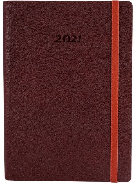 Щоденник датований 2021, CROSS, шоколад, А5, м'яка обкладинка з гумкою Optima O25235-07 