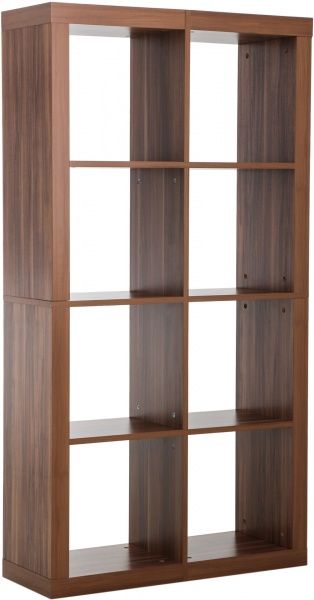 Стеллаж двухсторонний Inteo Кубус МИКС 2x4 792x1500x290 мм орех 