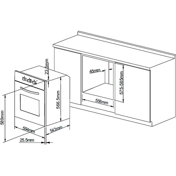 Духова шафа Pyramida F 60 U M G BL