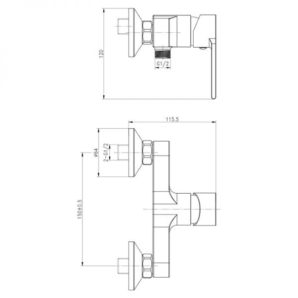 Смеситель для душа Cersanit Brasco S951-231