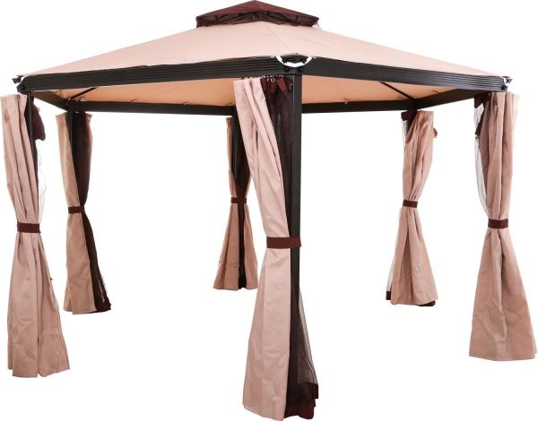 Павільйон садовий Indigo з москітною сіткою бежевий 4,4х2,7 м DU142